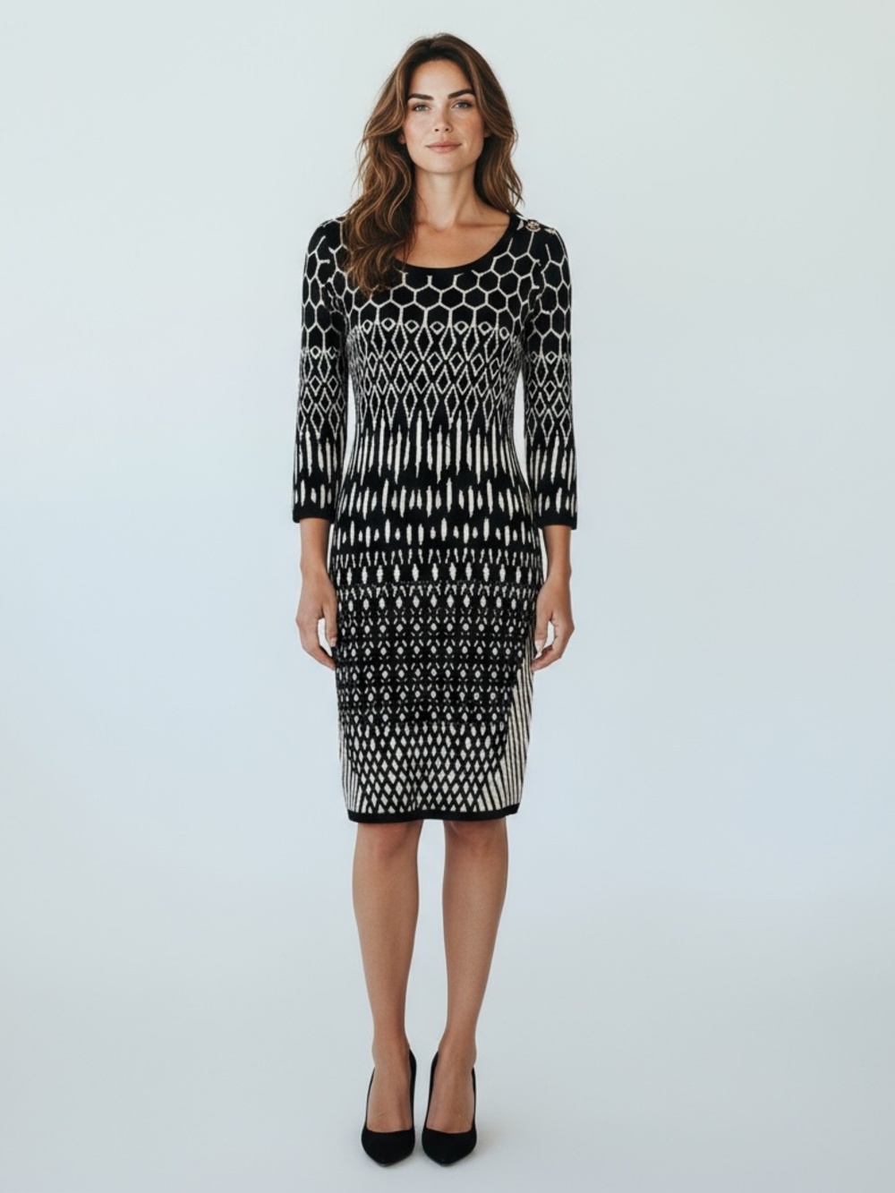 🖤 The Limited Black and White Long Sleeve Dress Size Large